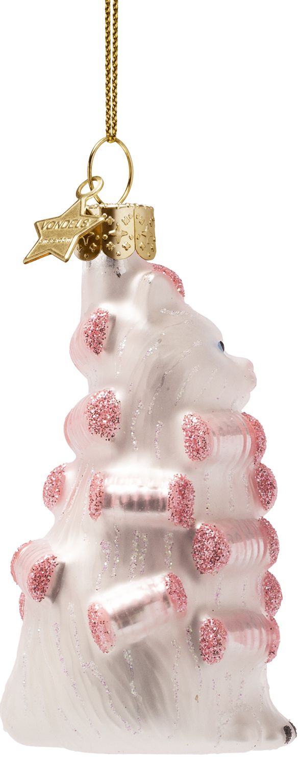 Glass Ornament, Beauty Cat with Curlers