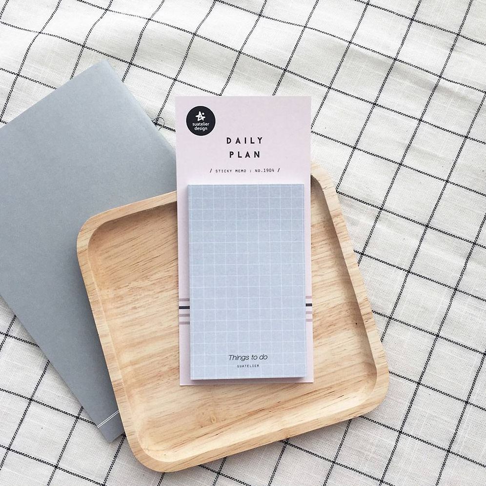 Suatelier Design Blue Grid Sticky Notes