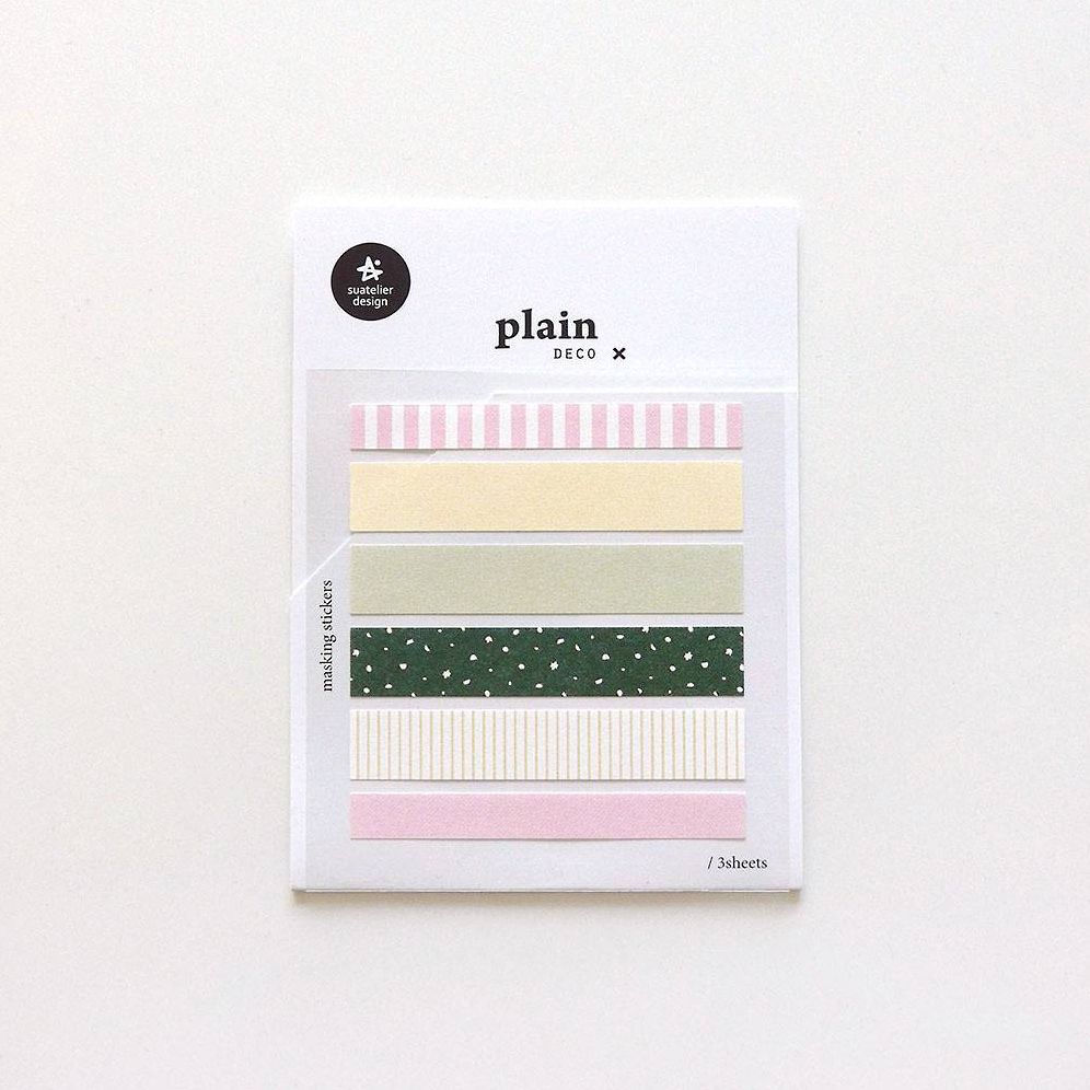 Suatelier Various Patterns of Long-shaped plain sticker