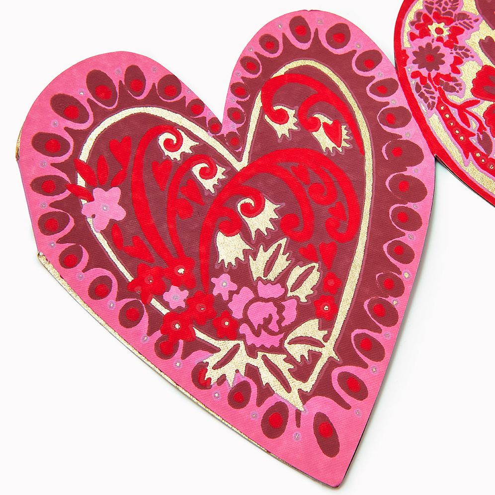 Vintage Hearts Paper Banner