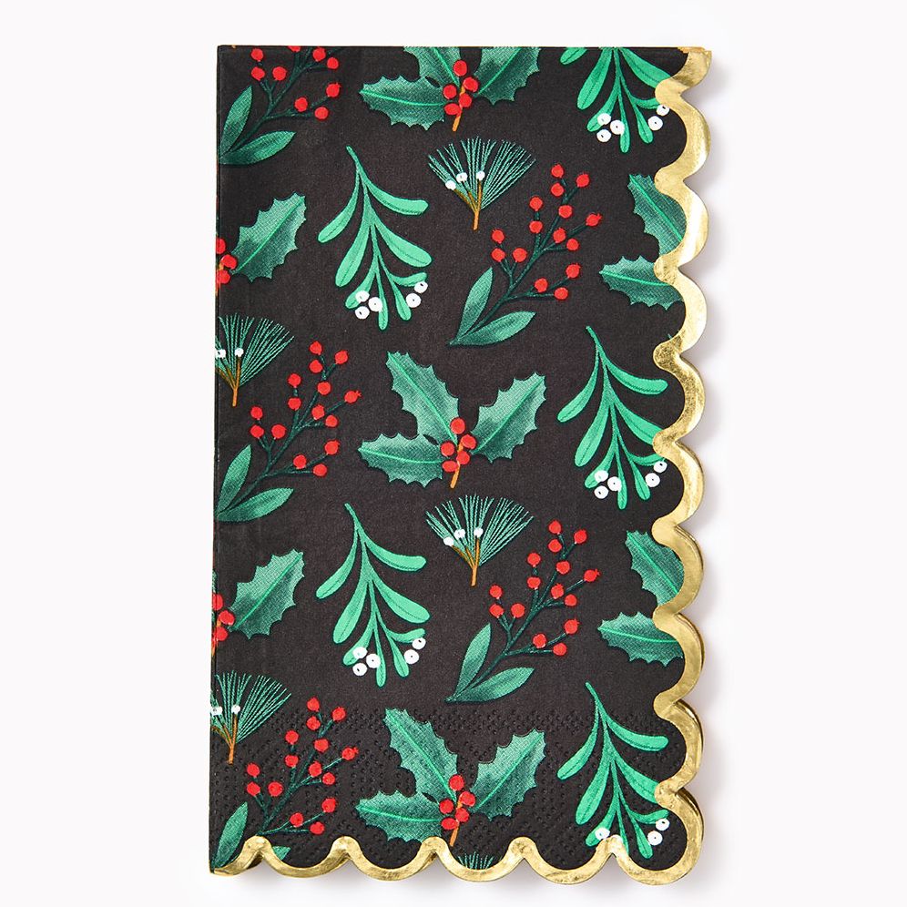 Winter Botanical Guest Napkins Set Of 20