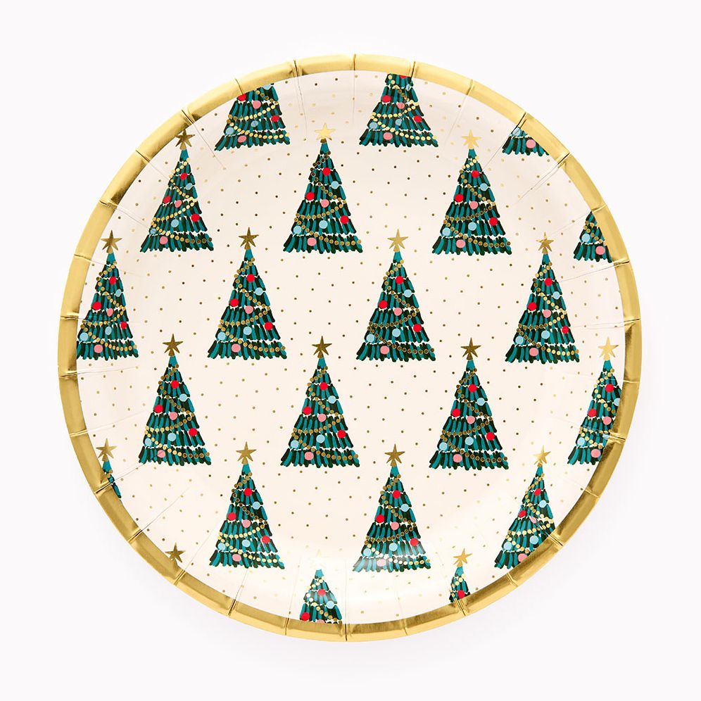 Festive Tree Round Plates