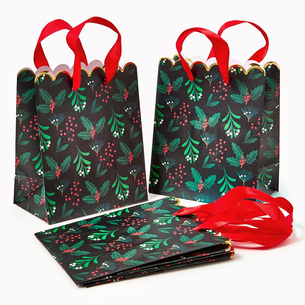 Winter Botanical Treat Bags S/4