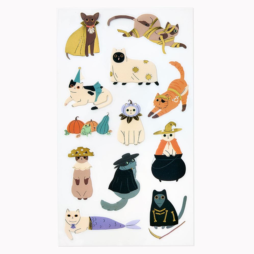 Halloween Costume Cat Sticker Sheet