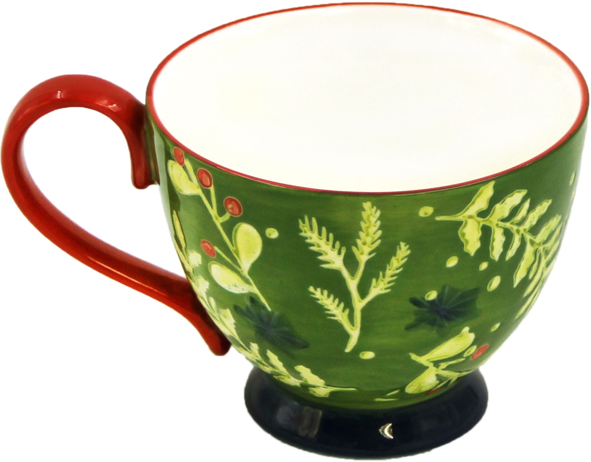 Winter Green Floral Teacup