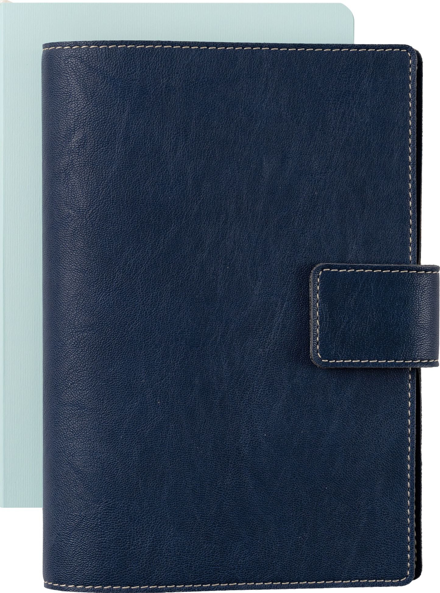 Paper Source Nautic Blue A5 Leather Journal Cover with Clasp