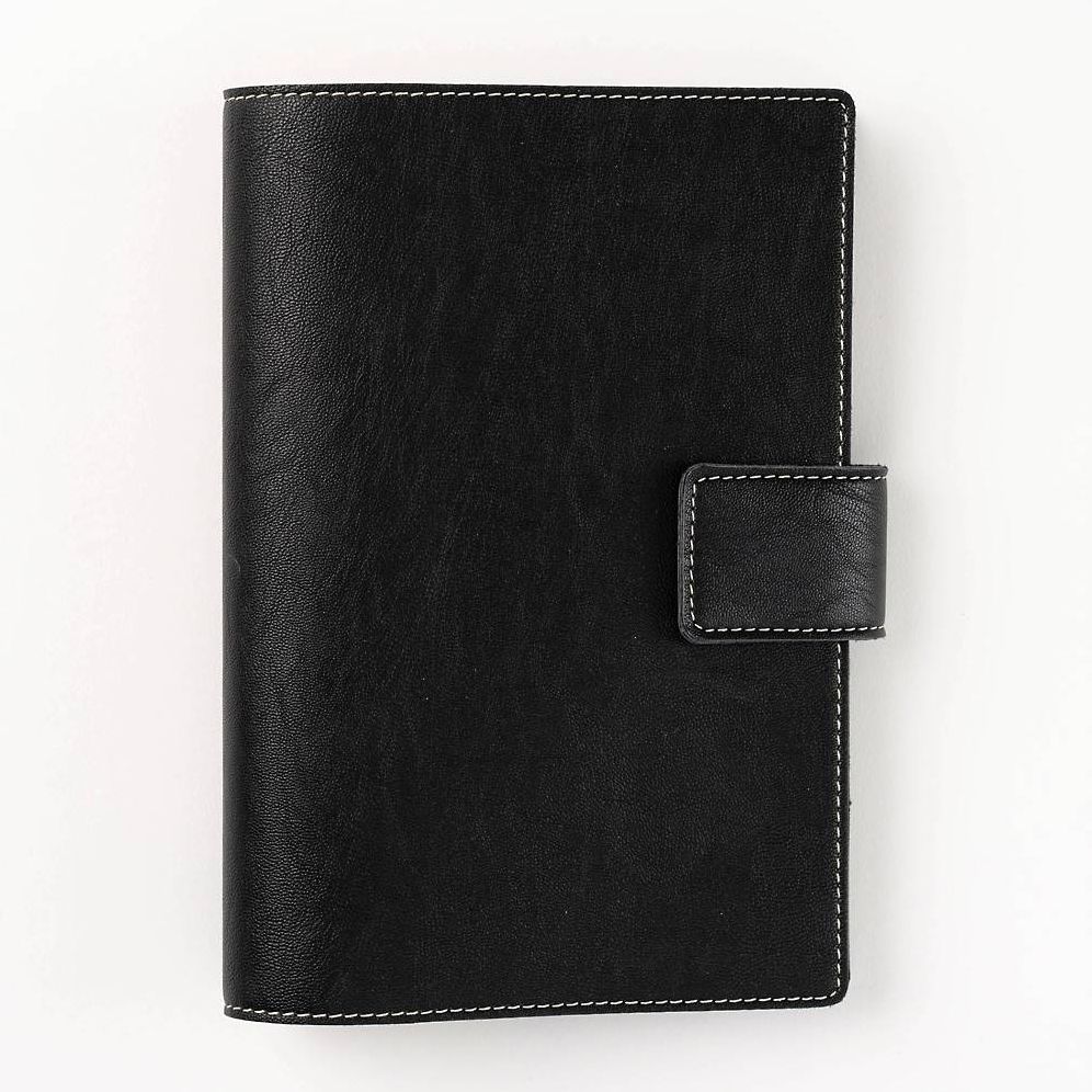 Paper Source Black A5 Leather Journal Cover with Clasp