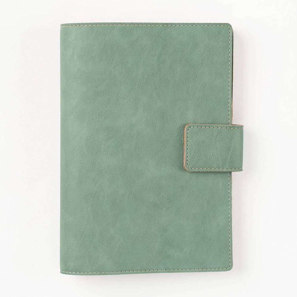 Paper Source Sage Green A5 Leather Journal Cover with Clasp