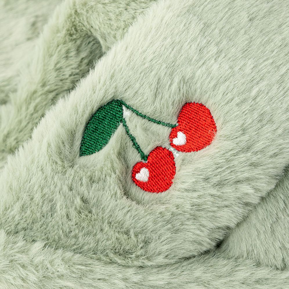 Furry Embroidered Slippers
