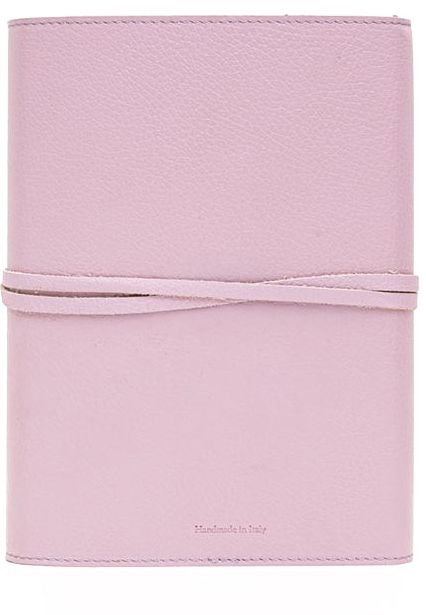 Lilac Grain Leather Journal with Tie Wraps
