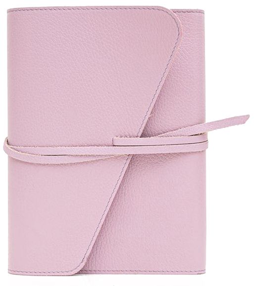 Lilac Grain Leather Journal with Tie Wraps