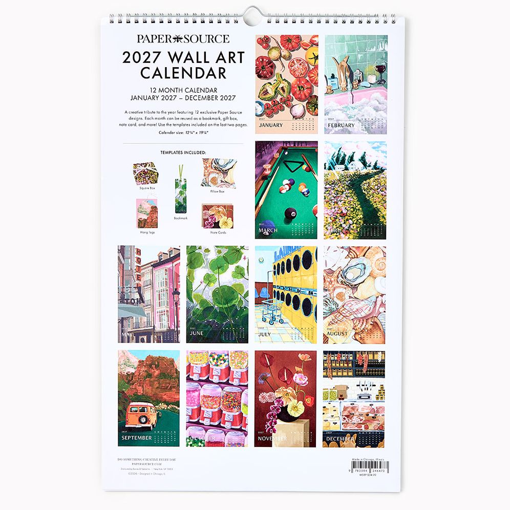 2027 Paper Source Wall Art Calendar