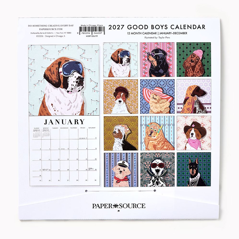 2027 Paper Source Good Boys Calendar