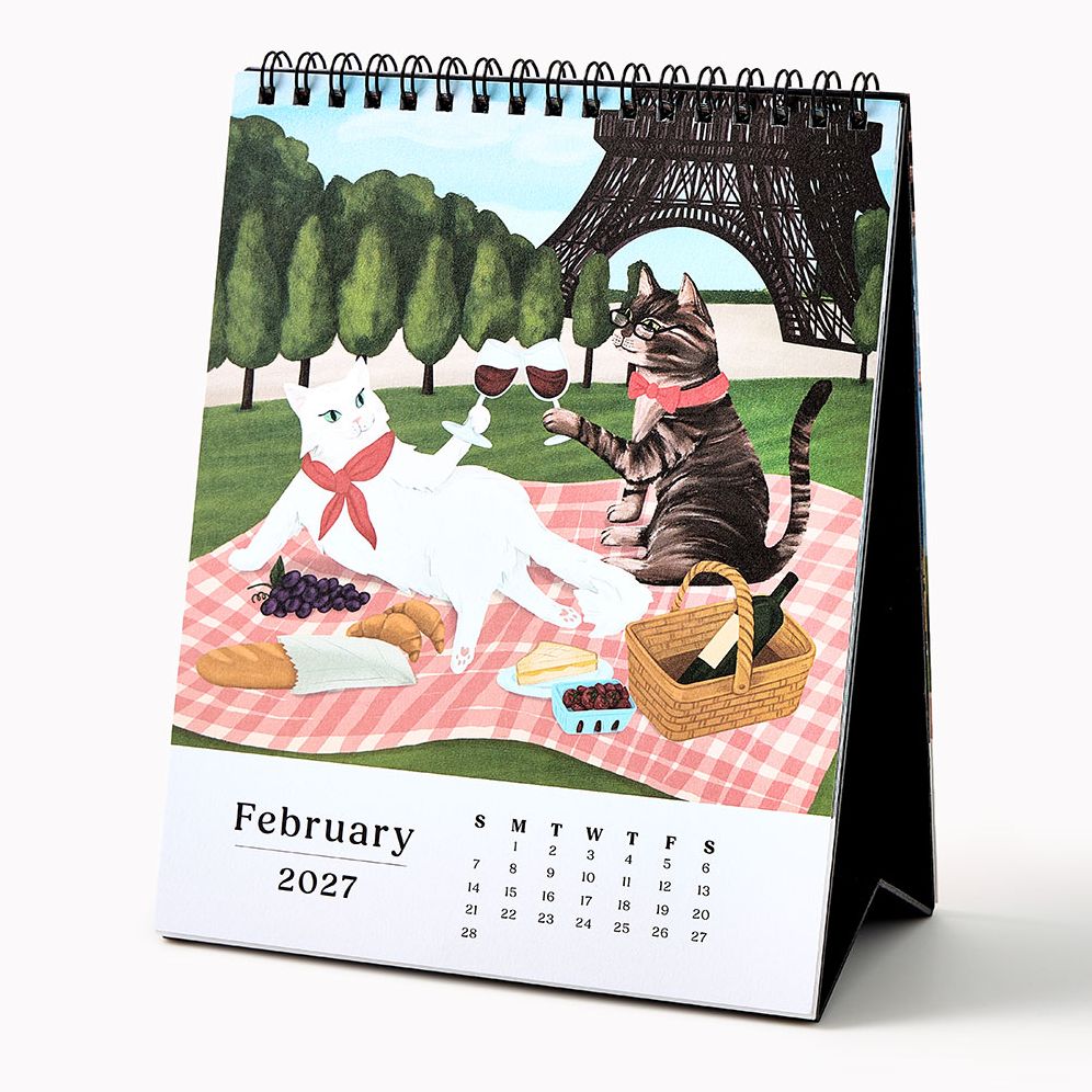 2027 Paper Source Catitude Desk Easel Calendar