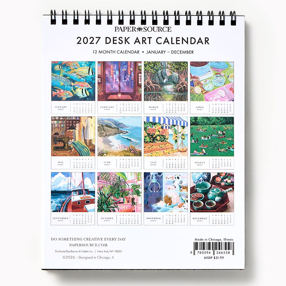 2027 Paper Source Desk Art Desk Easel Calendar