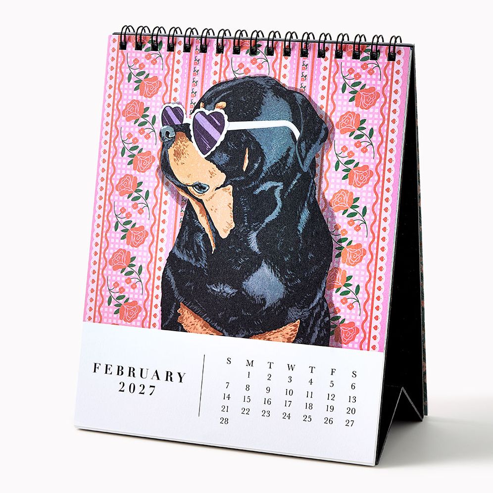 2027 Paper Source Good Boys Desk Easel Calendar