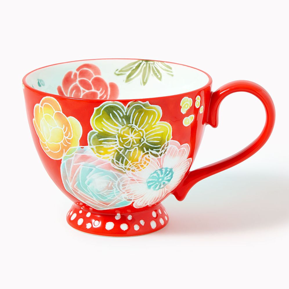 Oversized Teacup - Orange Floral