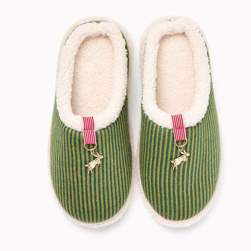 Pink and Green Rabbit Slippers