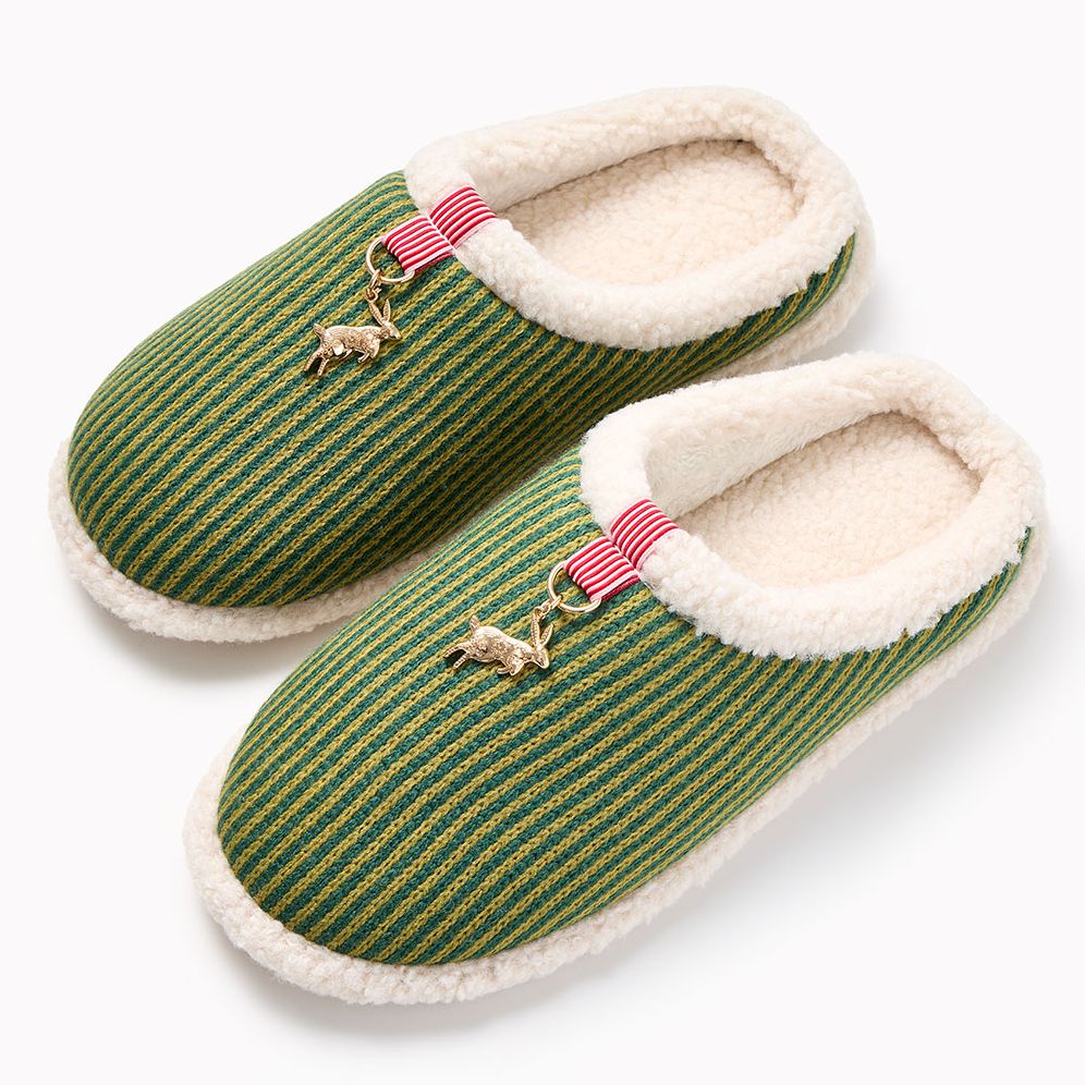 Pink and Green Rabbit Slippers