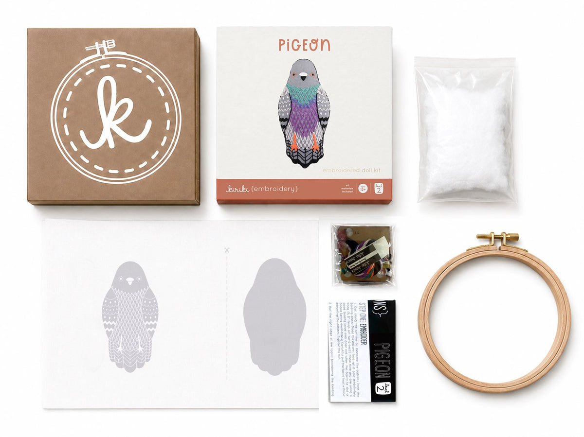 Pigeon - DIY Embroidered Doll Kit