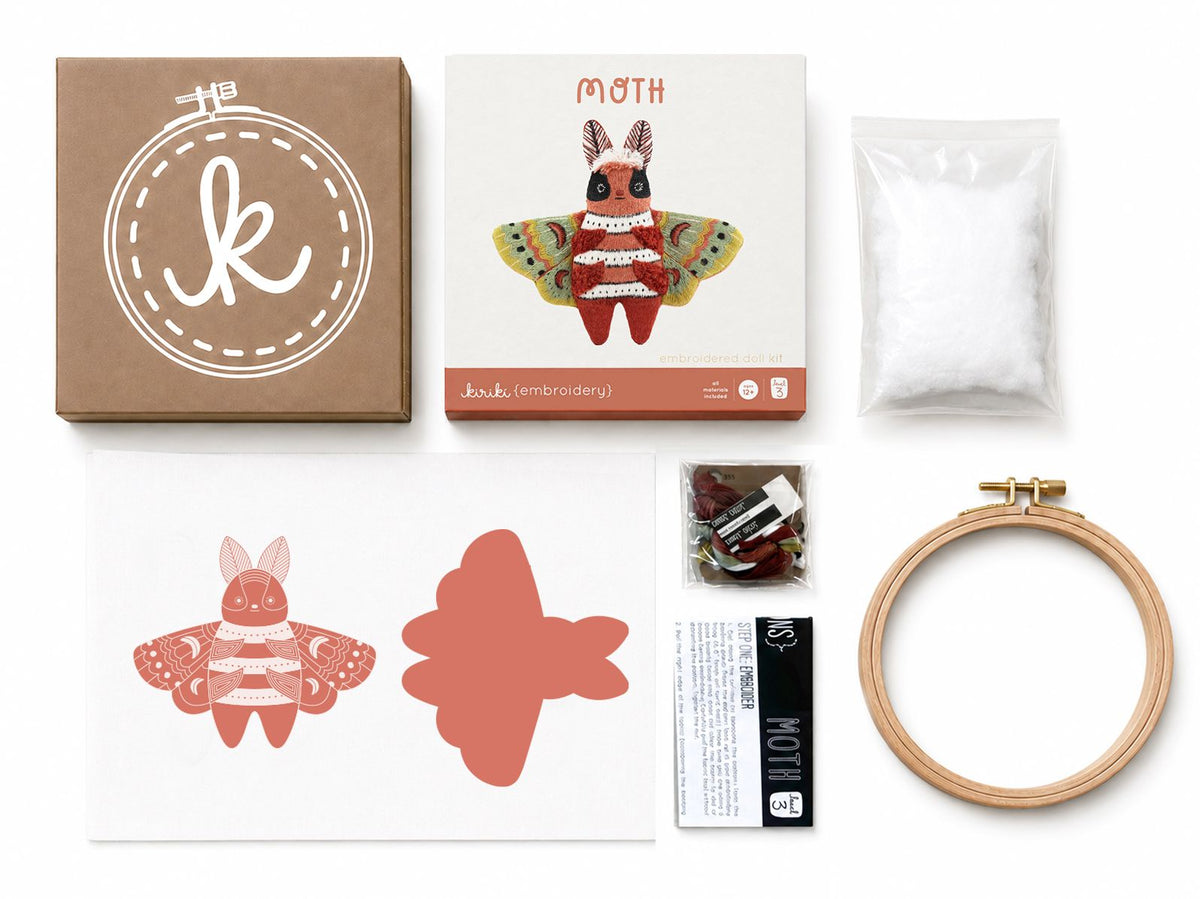 Moth - DIY Embroidered Doll Kit
