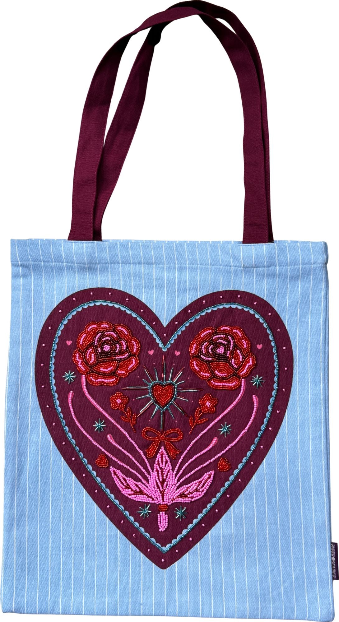 Ornate Heart Beaded Tote