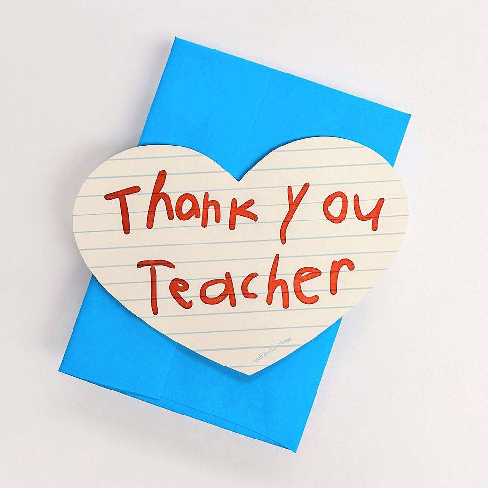 Heart Teacher Thank You Card