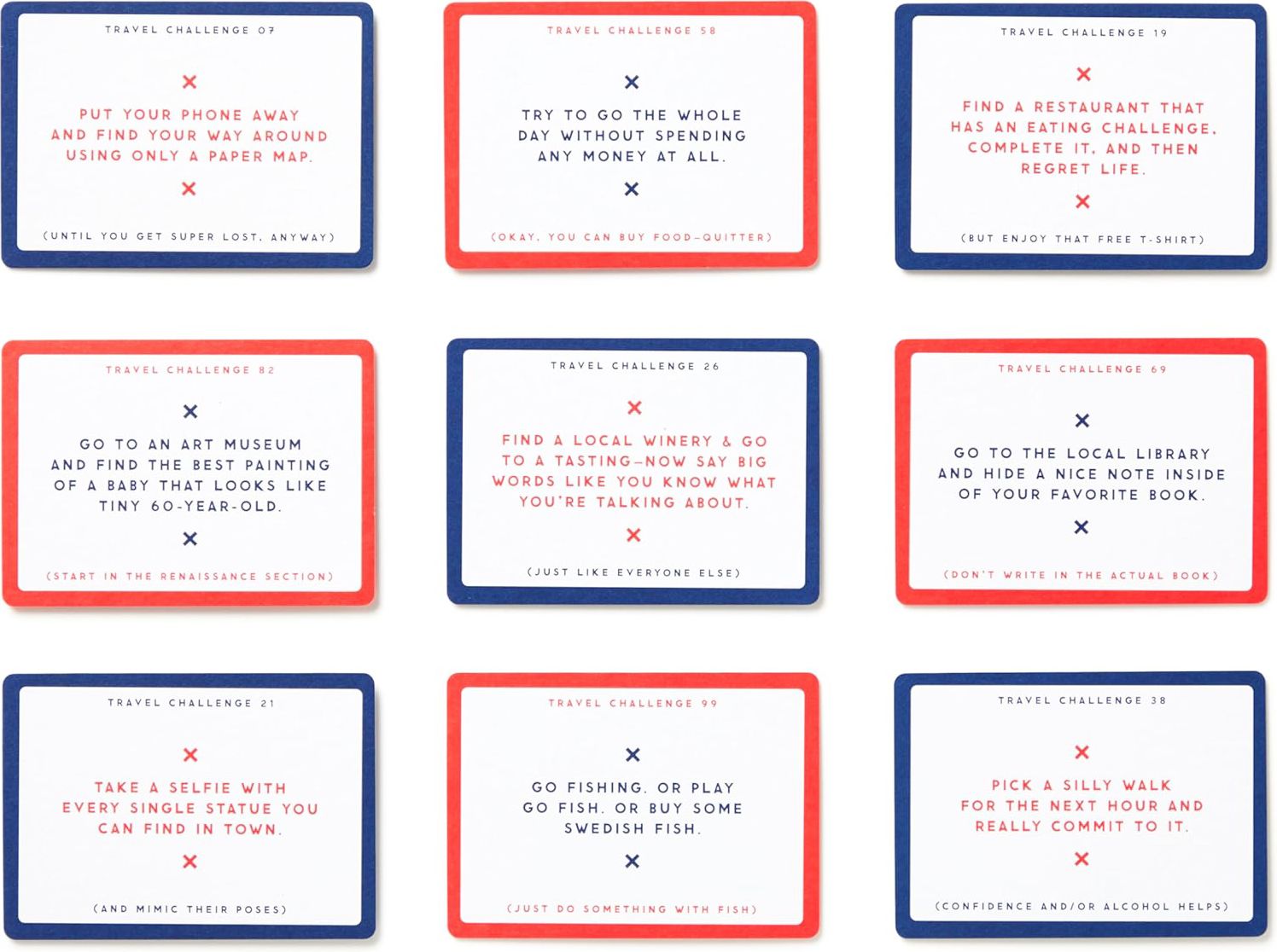 Challenge Accepted Travel Tasks Card Deck