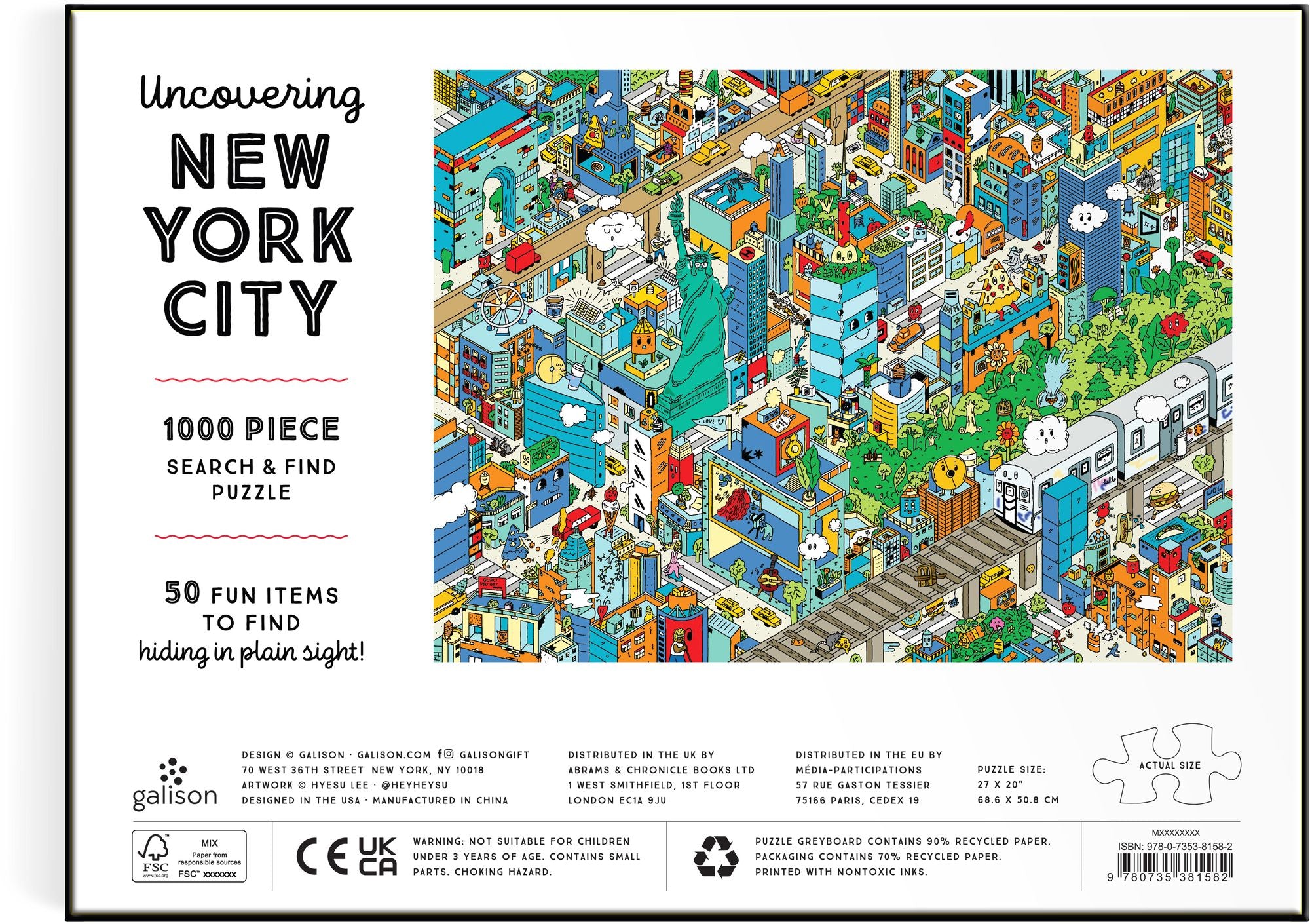 Uncovering New York City Search and Find 1000 Piece Puzzle