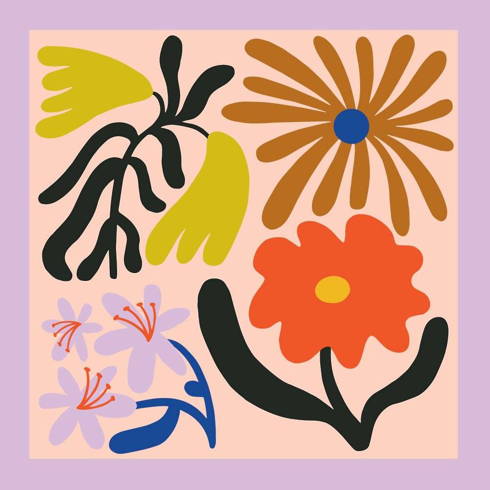 Abstract Floral Set of 4 Cube Puzzle | Paper Source