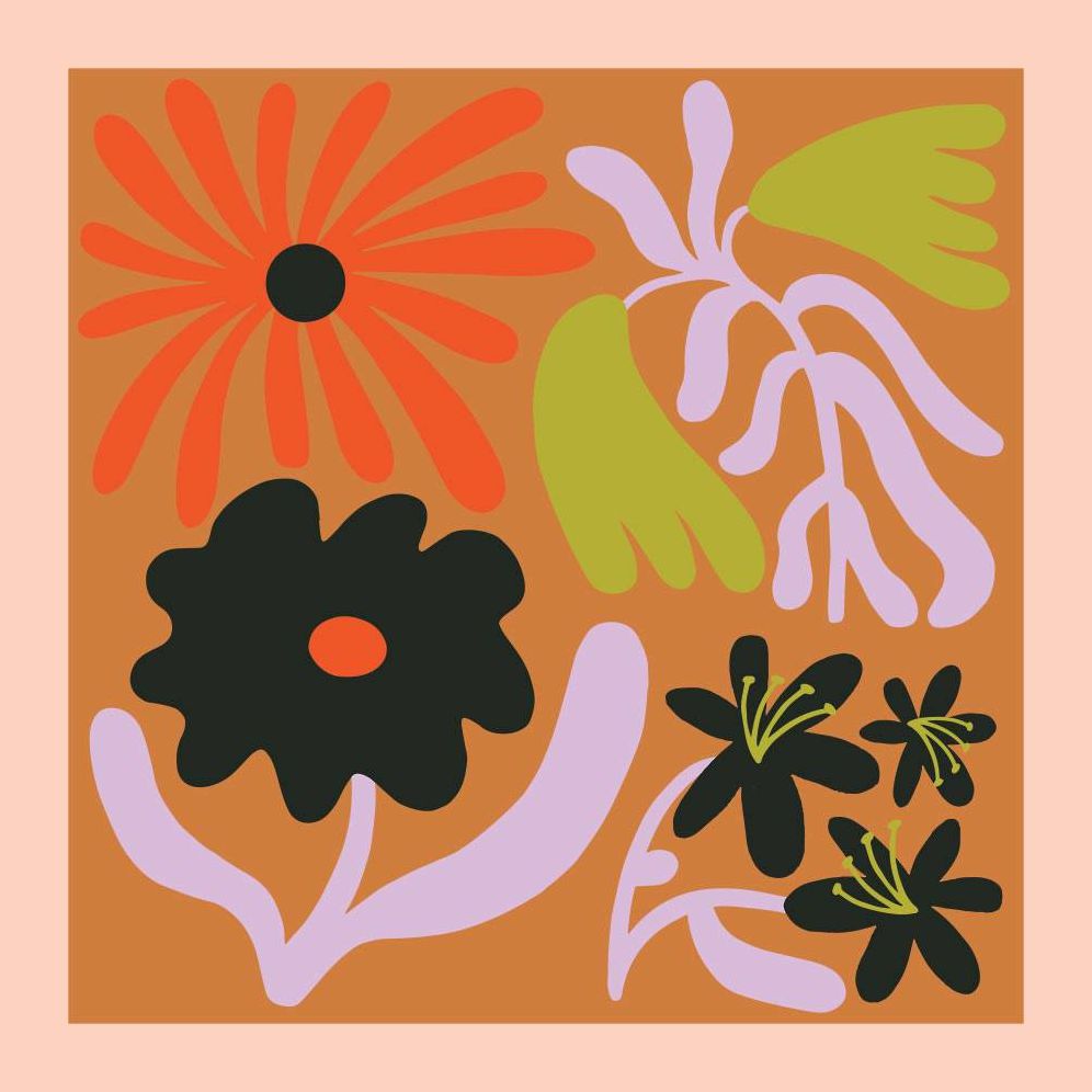 Abstract Floral Set of 4 Cube Puzzle | Paper Source
