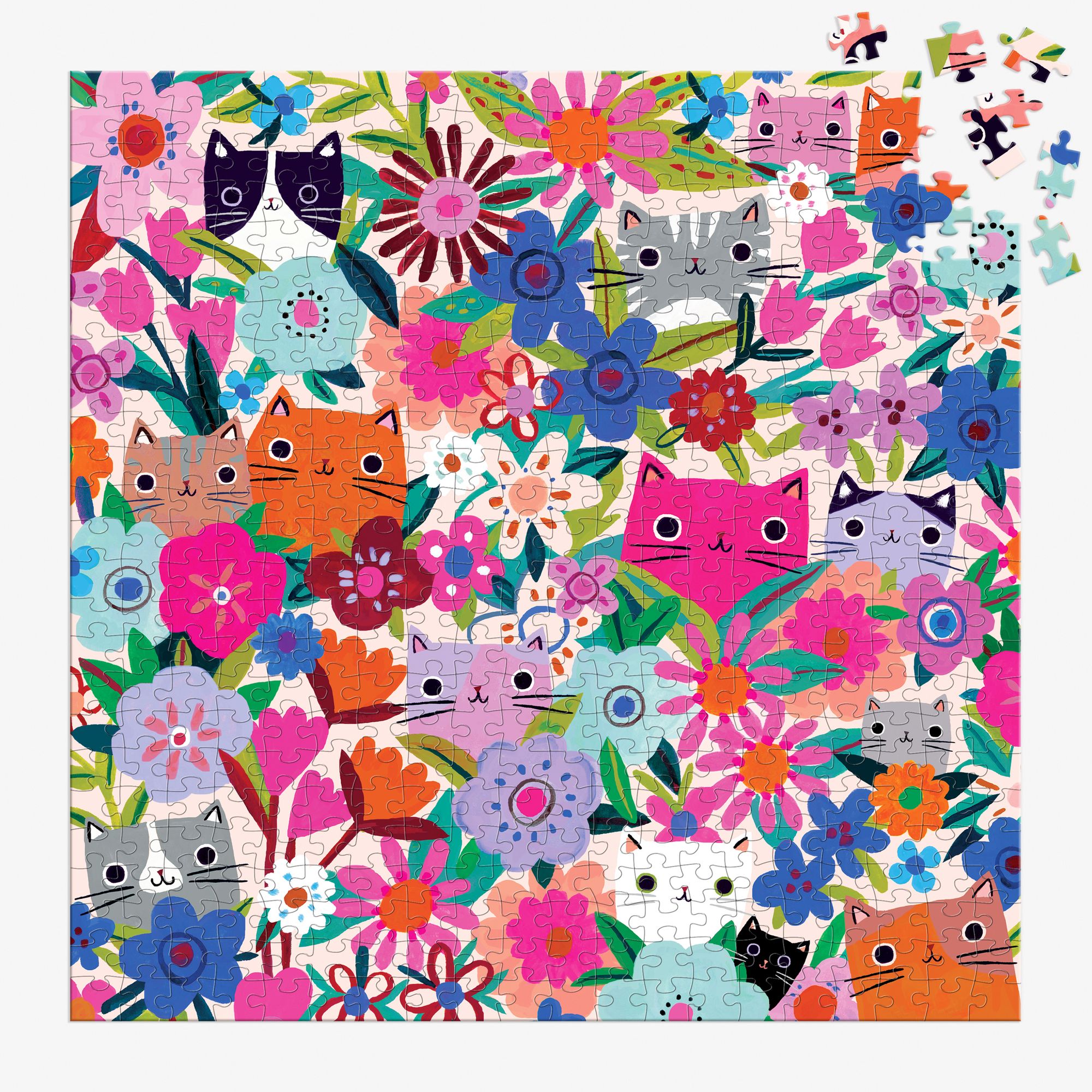 テープ・マスキングテープ nuance puzzle PET Blooming Cats 500 Piece Family Puzzle | Paper Source
