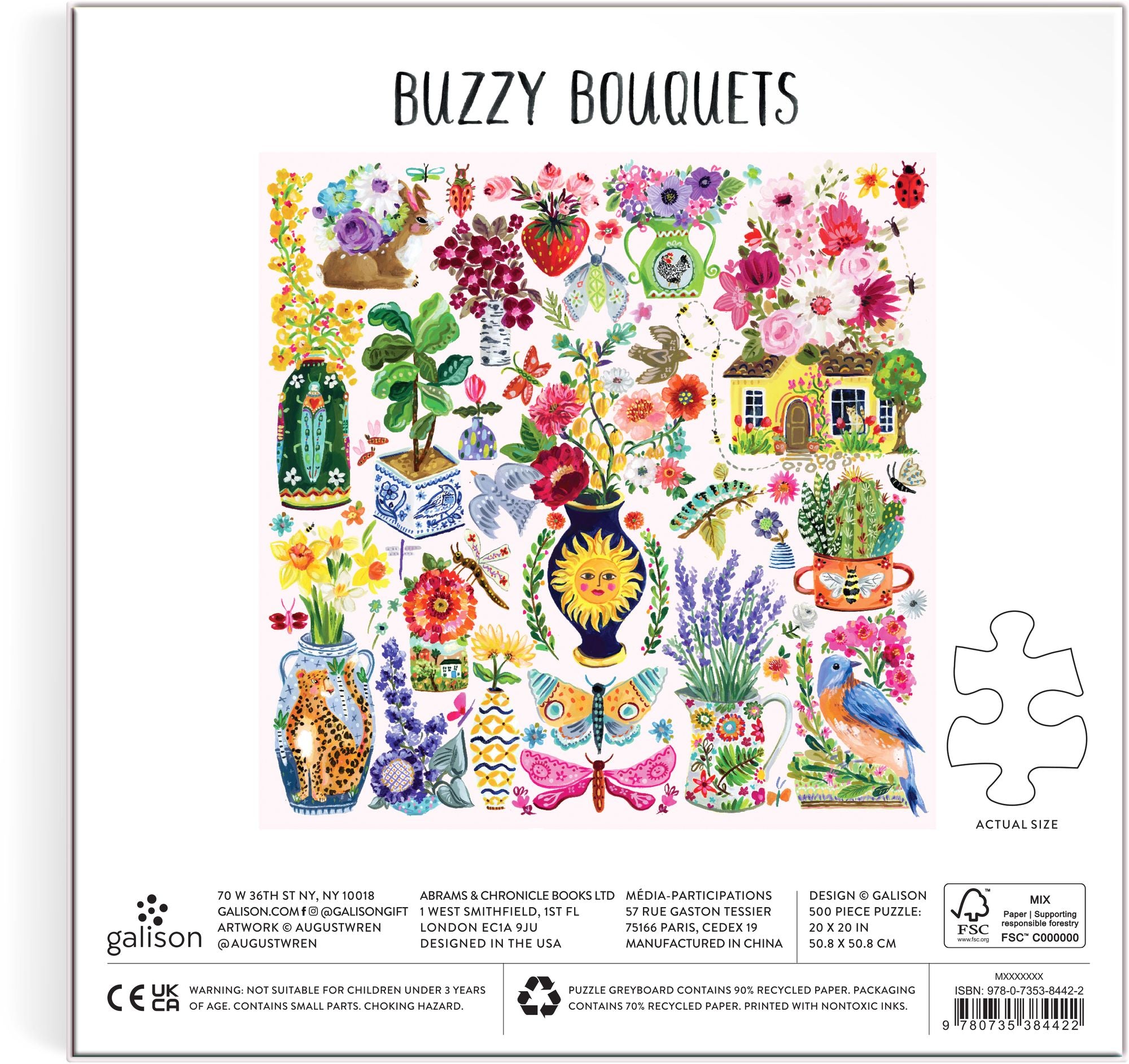 Buzzy Bouquets 500 Piece Puzzle | Paper Source