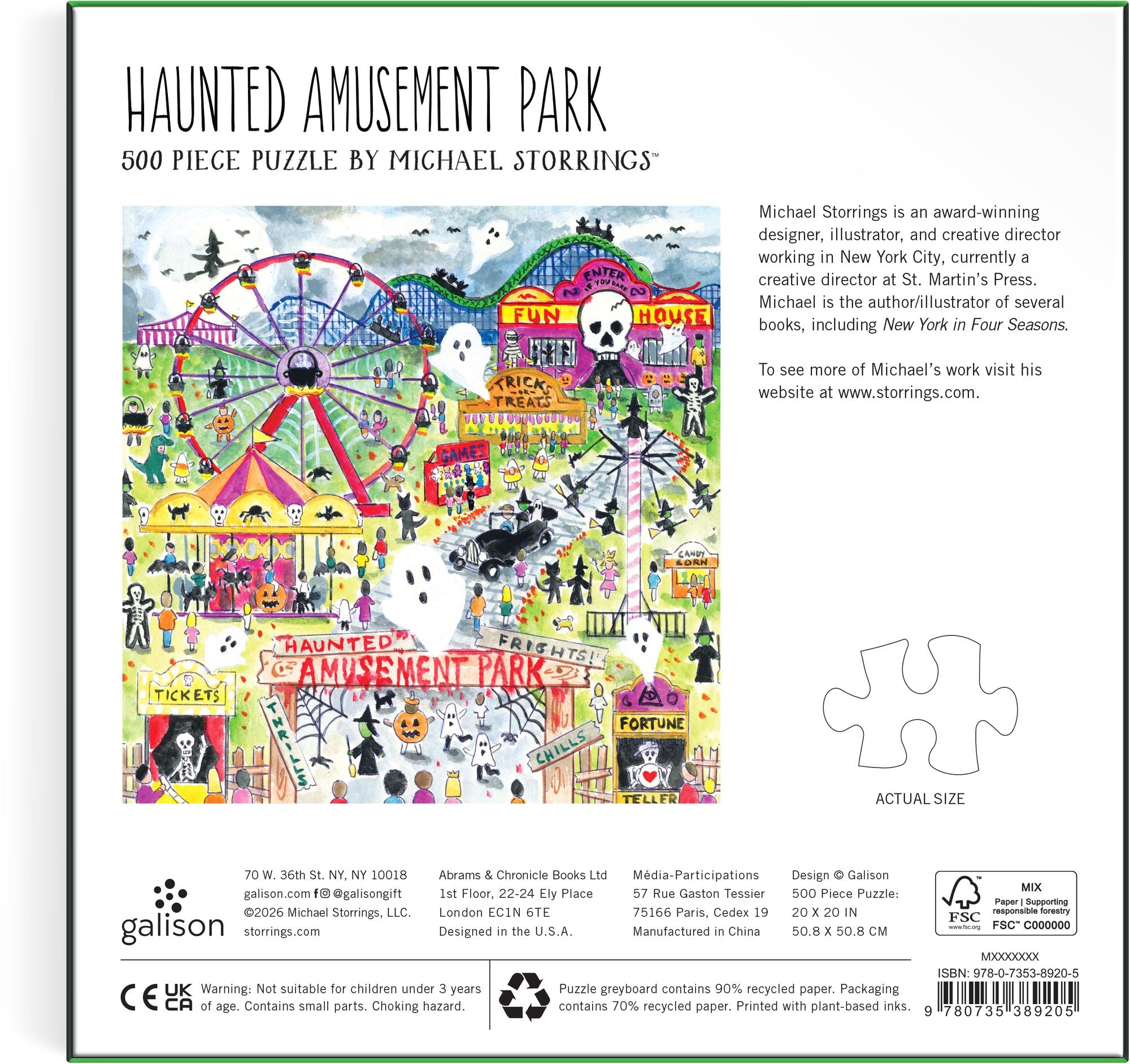 Michael Storrings Haunted Amusement Park 500 Piece Puzzle