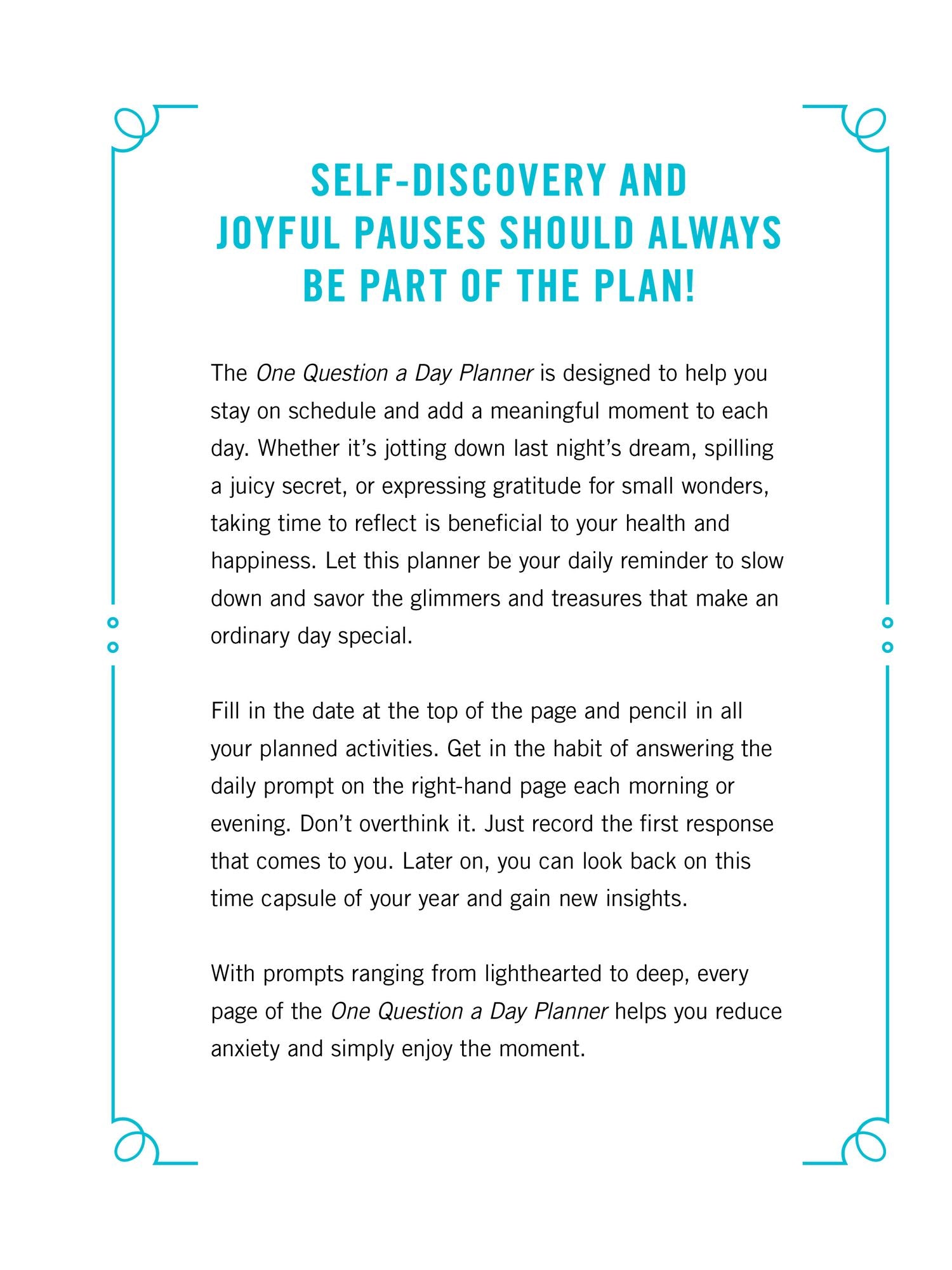 One Question a Day Weekly Planner: 365 Prompts for a Meaningful Year