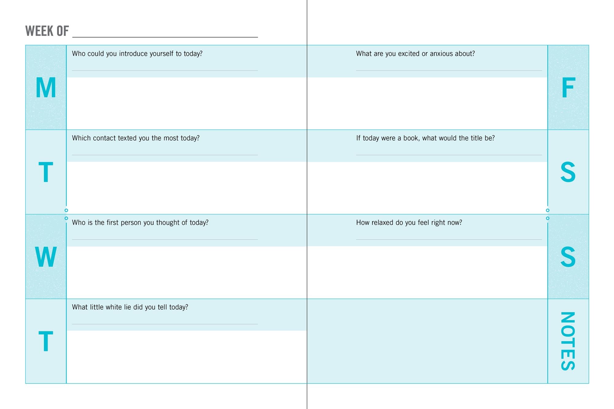 One Question a Day Weekly Planner: 365 Prompts for a Meaningful Year