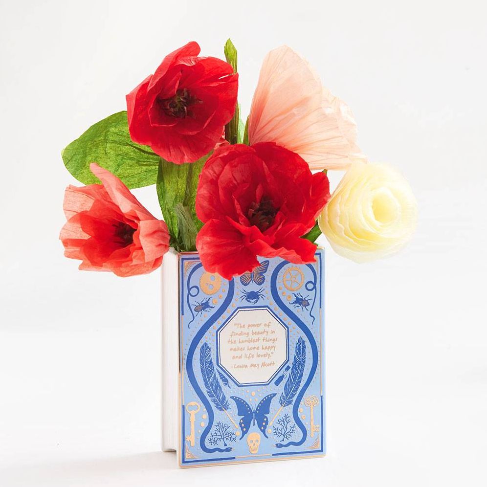 Bibliophile Ceramic Vase: Collected Curiosities illustrated by Jane Mount: (Flower Vase, Desk Vase, Desk Decor)