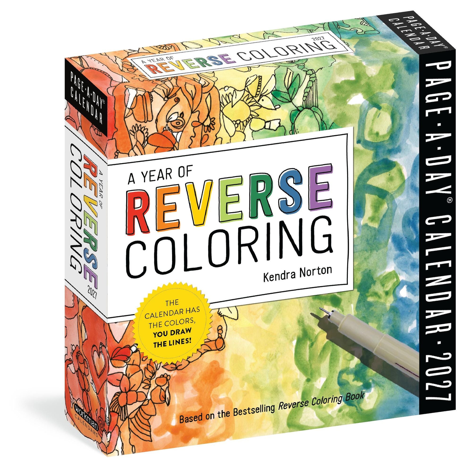 2027 A Year of Reverse Coloring Page-A-Day Calendar