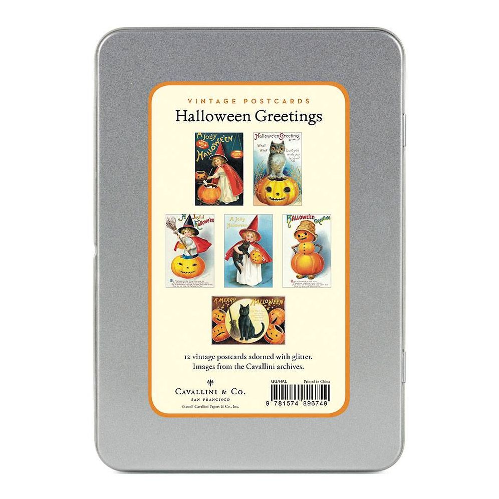 Halloween Glitter Greetings Postcards