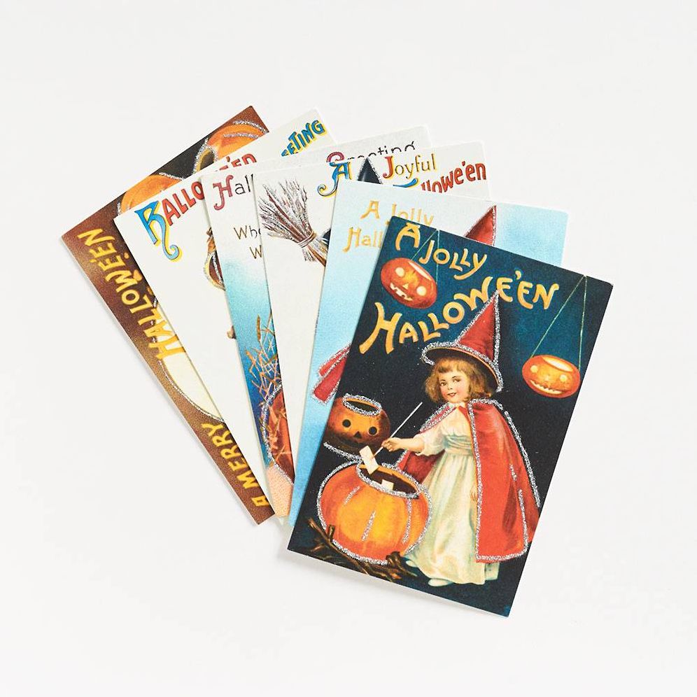 Halloween Glitter Greetings Postcards
