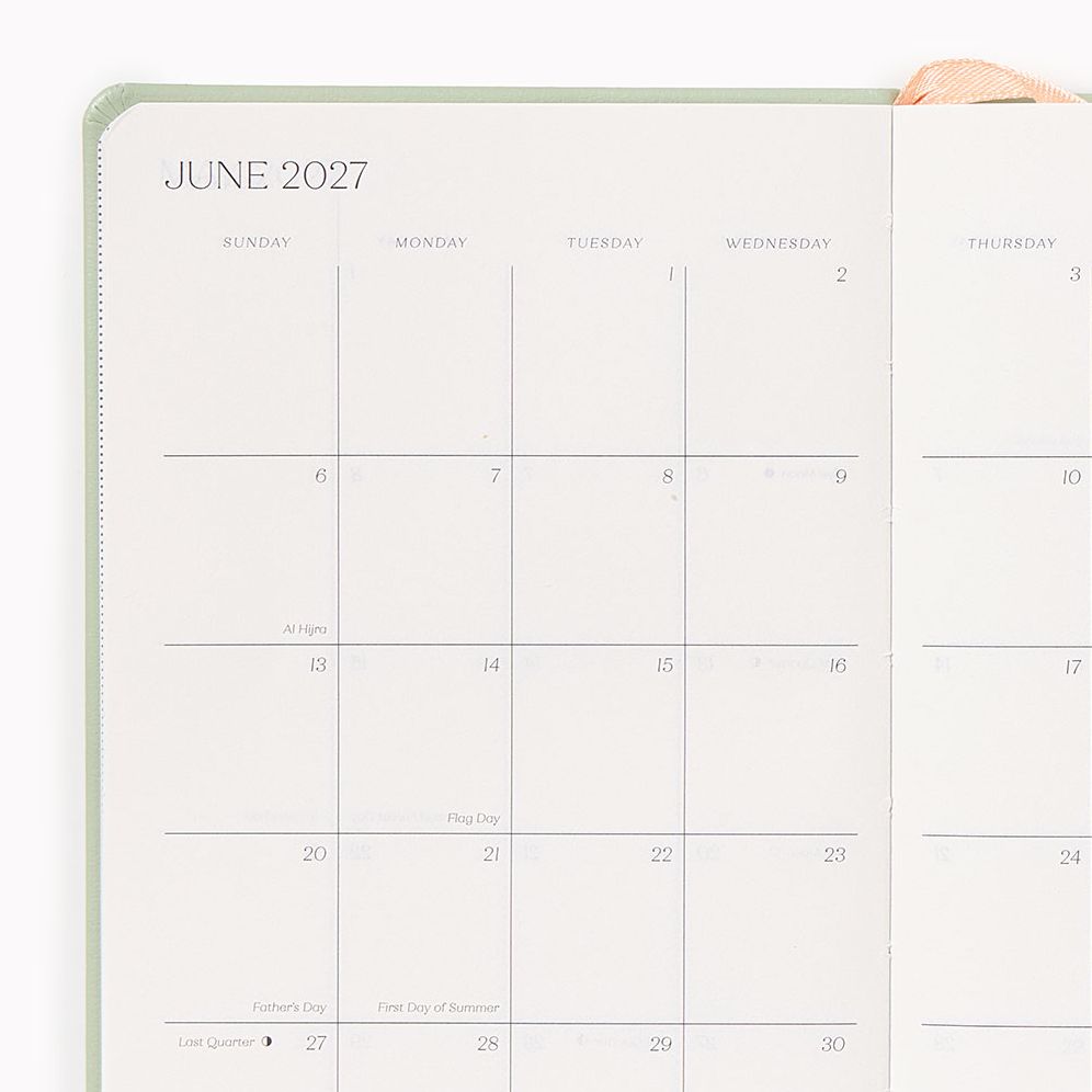 2027 Paper Source Sage Weekly Pocket Planner