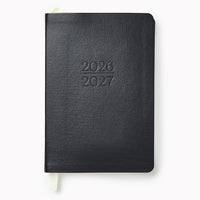 2026-2027 Paper Source Black Leather 12-Month Daily Planner