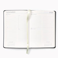 2026-2027 Paper Source Black Leather 12-Month Daily Planner