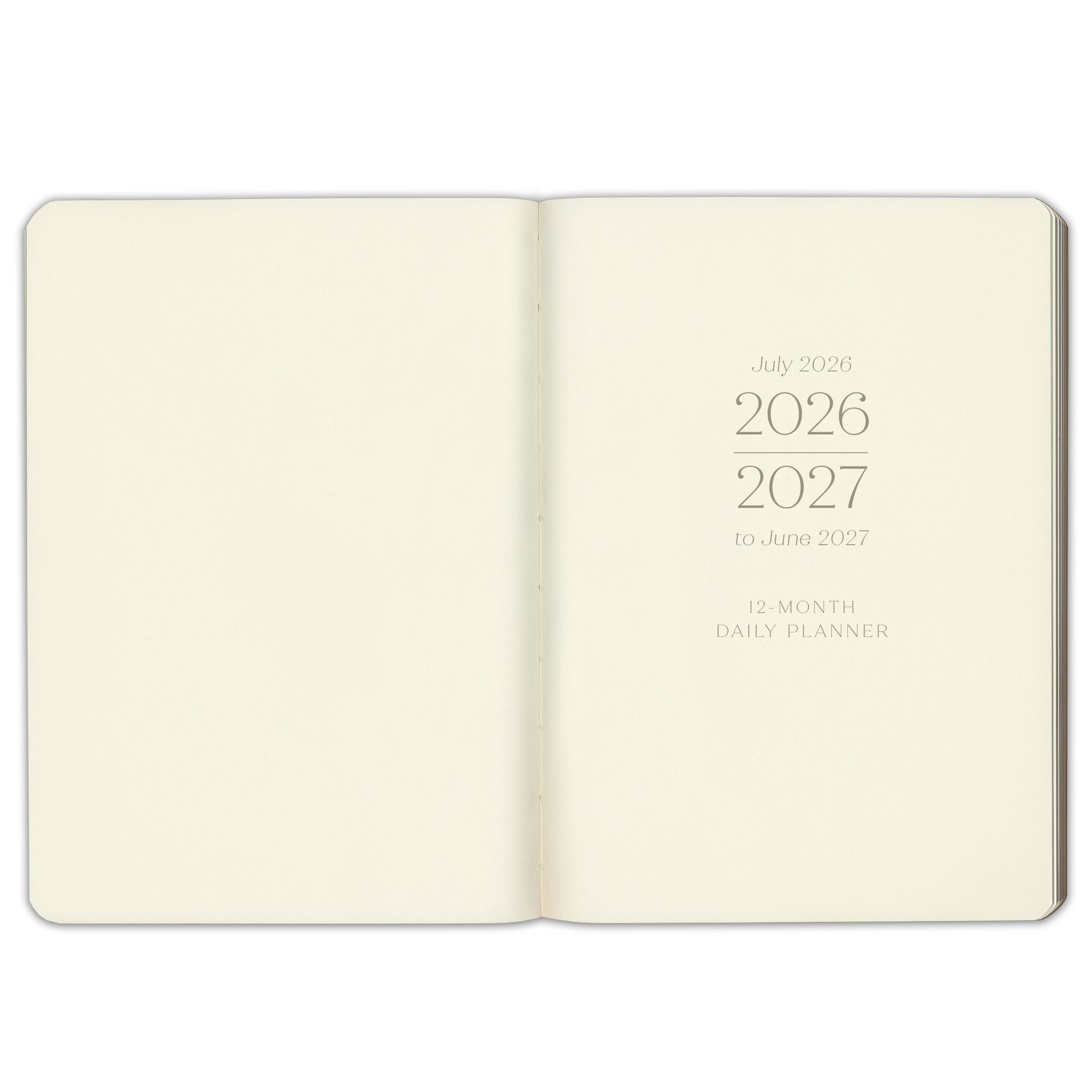 2026-2027 Paper Source Black Leather 12-Month Daily Planner
