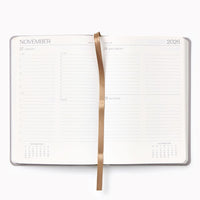 2026-2027 Paper Source Gray Lilac Leather 12-Month Daily Planner