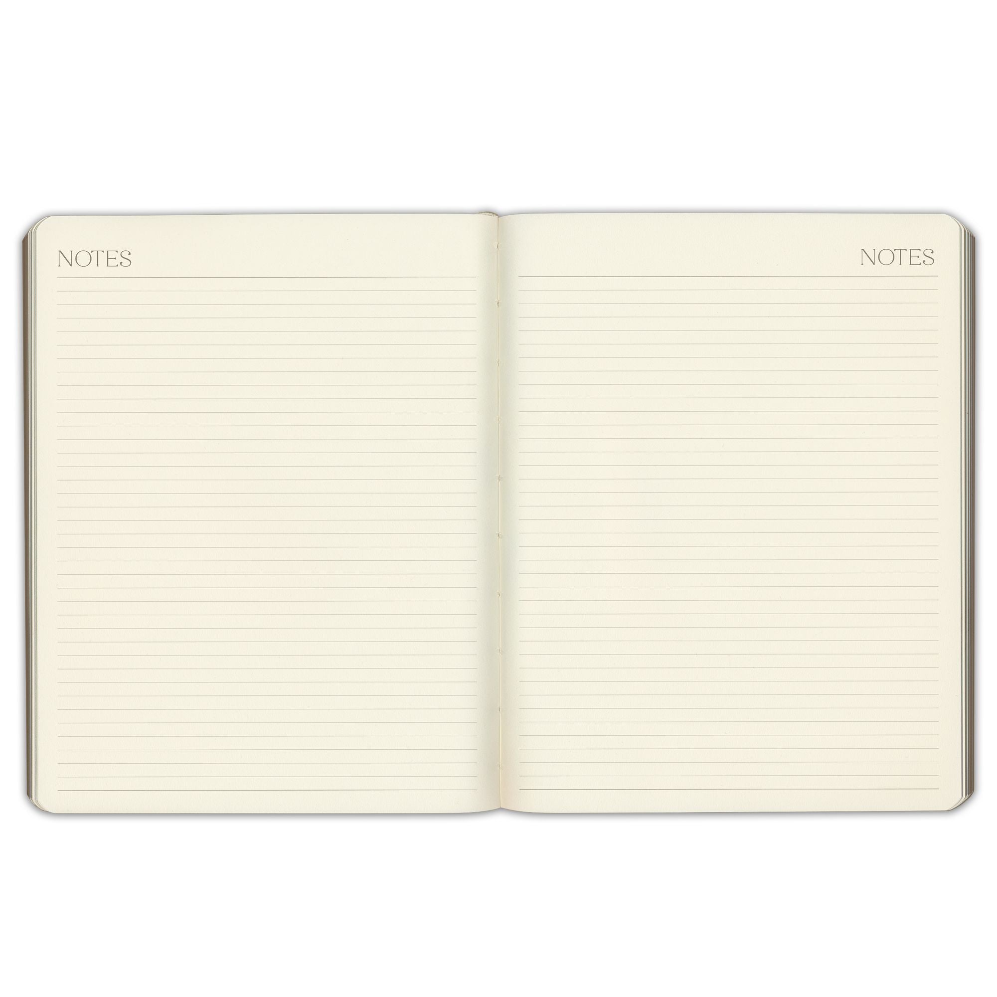 2026-2027 Paper Source Black Leather 18-Month Monthly Desk Planner