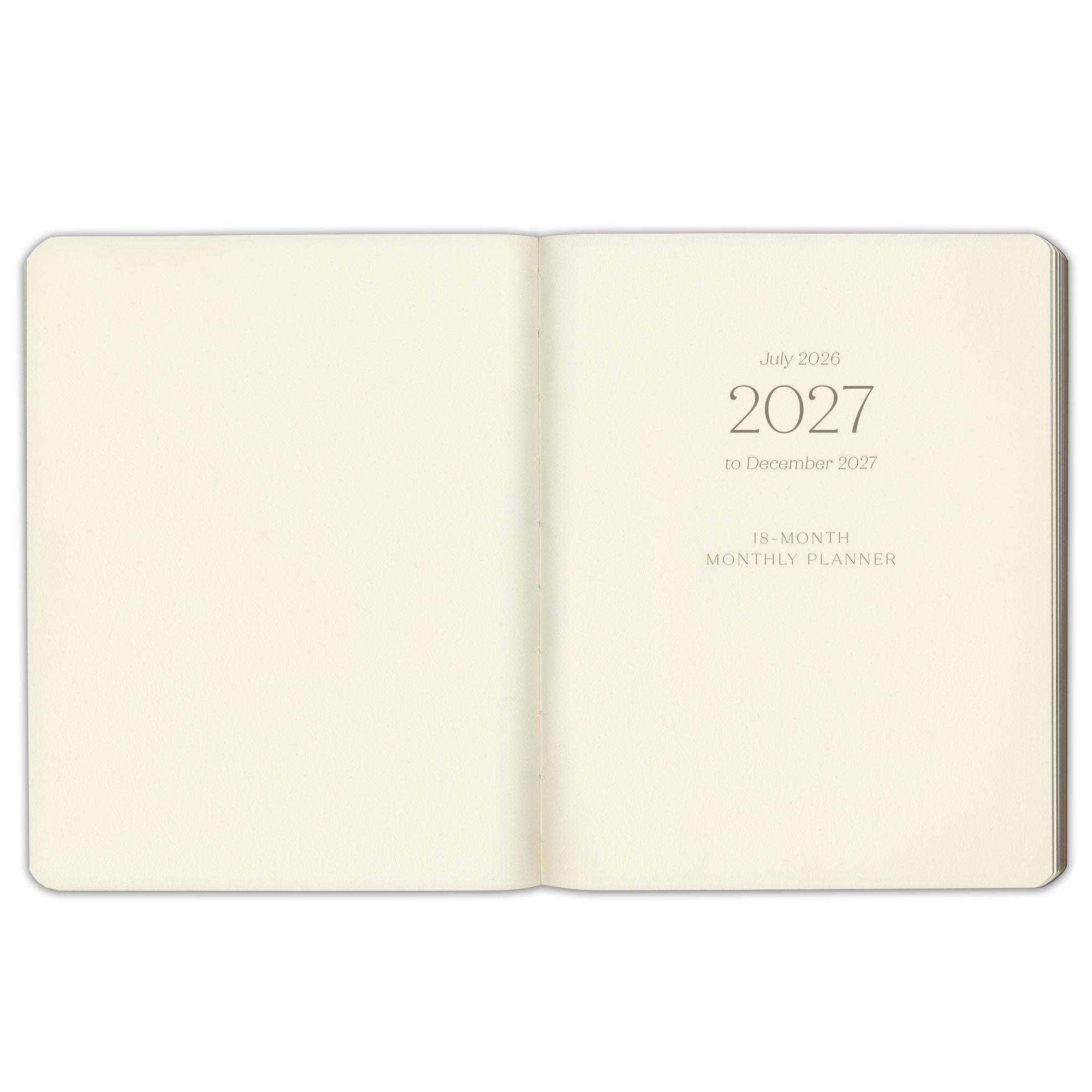 2026-2027 Paper Source Black Leather 18-Month Monthly Desk Planner