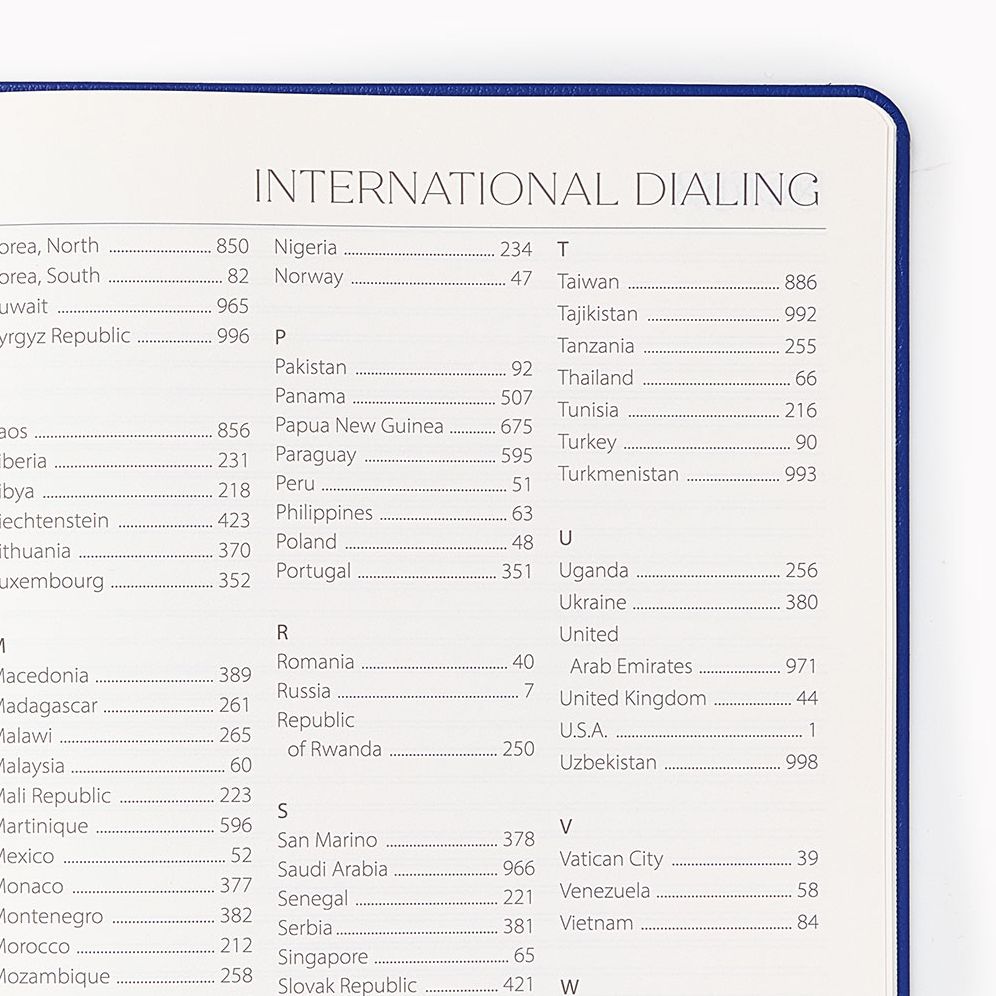 2026-2027 Paper Source Cobalt Blue Leather 18-Month Monthly Desk Planner