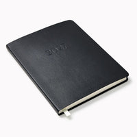2026-2027 Paper Source Black Leather 18-Month Weekly Desk Planner
