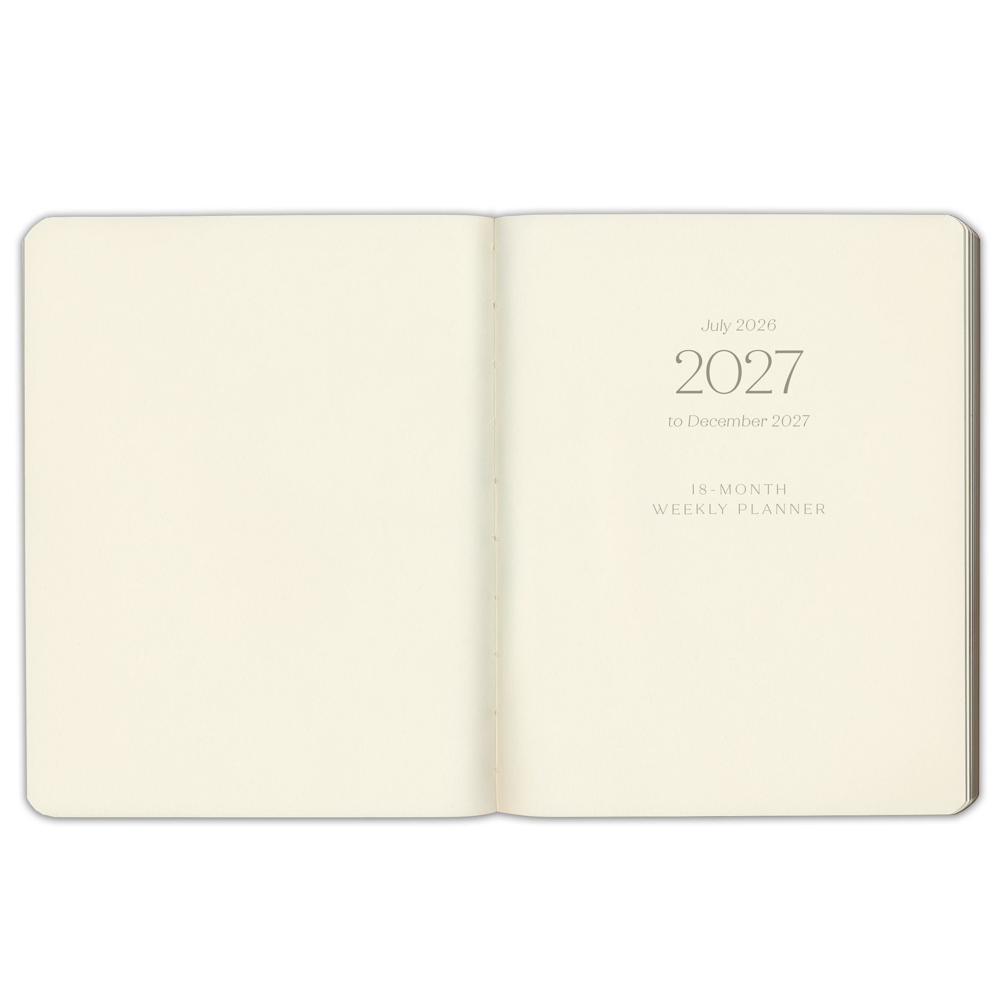 2026-2027 Paper Source Black Leather 18-Month Weekly Desk Planner